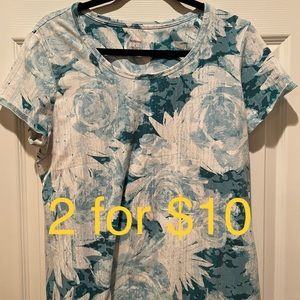 Style & Co. size large teal/aqua/white top